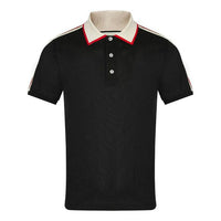 Gucci Striped Logo Short-sleeved Polo Shirt Black 500972-X9M38-1106