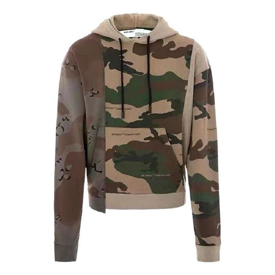 Men's Off-White Splicing Long Sleeves Camouflage OMBB036F181920429901