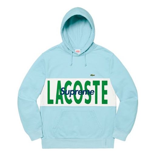 Supreme FW19 Week 5 x LACOSTE Logo Panel Hooded Sweatshirt Logo SUP-FW19-514