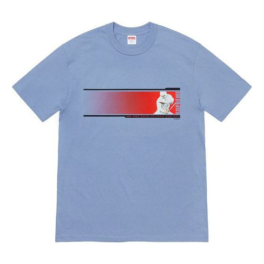 Supreme FW19 Week 7 Were Back Tee Printing Short Sleeve Unisex Blue Gray SUP-FW19-745