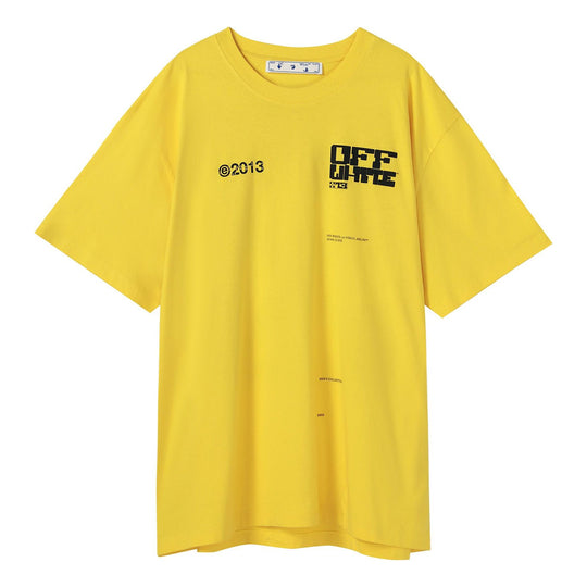 Off-White SS21 Tech Marker Logo Round Neck Short Sleeve Ordinary Version Yellow OMAA038S21JER0081910