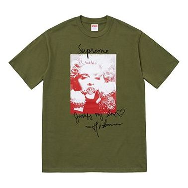 Supreme FW18 Madonna Tee Olive Printing Short Sleeve Unisex Olive Green SUP-FW18-011