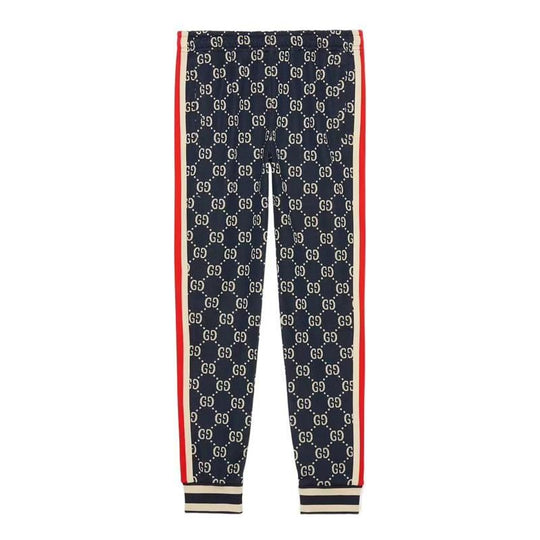 Gucci GG Jacquard Jogging Trousers For Men Blue 496920-X9V05-4245