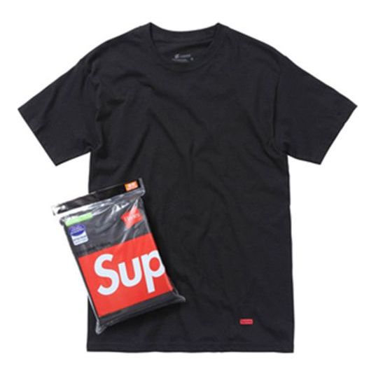 Supreme Hanes Tagless Tees (3 Pack) Black T 3 SUP-FW17-040