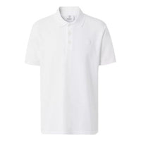 Men's Burberry SS21 Pattern Cotton Short Sleeve Polo Shirt White 80431231