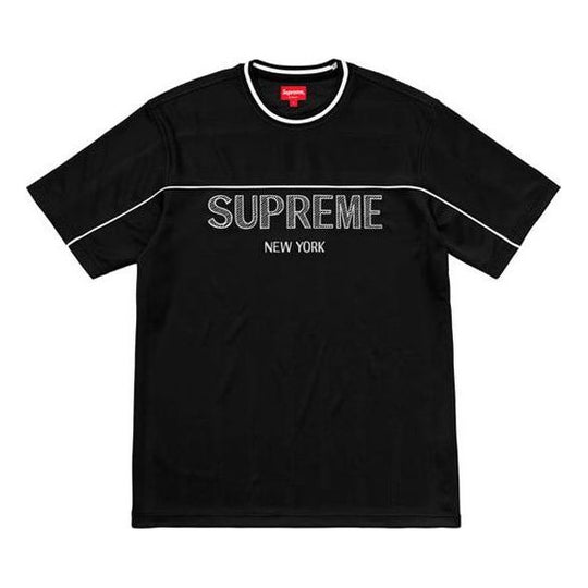 Supreme SS18 Dazzle Warm Up Top Black Tee 'Black White' SUP-SS18-0011