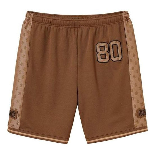 Supreme SS18 Monogram Short Brown US dollar Embroidered Athleisure Casual Sports Shorts Unisex SUP-SS18-423
