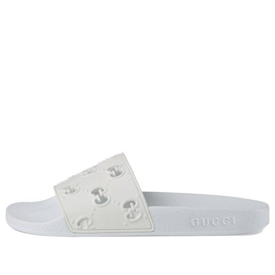 (WMNS) Gucci Rubber GG Slide 'White' 573922-JDR00-9014