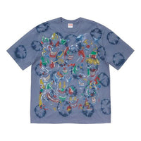 Supreme FW19 Week 17 Clowns Tee Clown Printing Short Sleeve Unisex Navy Blue SUP-FW19-10947