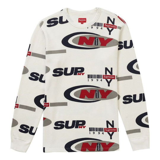 Supreme FW18 NY Waffle Thermal Sweater 'White' SUP-FW18-911