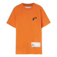 Men's Off-White x Teenage Engineering Crossover SS22 Logo Printing Round Neck Short Sleeve Orange T-Shirt OMAA027T22JER0012001