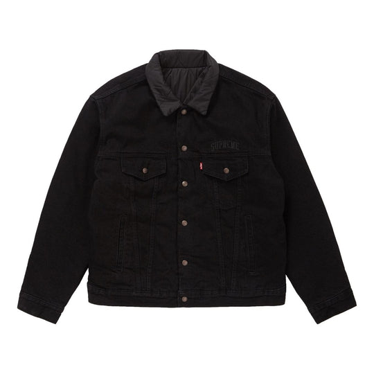 Supreme FW18 Levis Quilted Reversible Trucker Jacket Black SUP-FW18-762