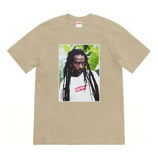 Supreme SS19 Buju Banton Tee Reggae Character Printing Short Sleeve Unisex Khaki SUP-SS19-10480