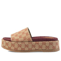 (WMNS) Gucci GG Slide Sandal 'Monogram - Beige Brick Red' 573018-KQW00-8366