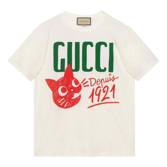 (WMNS) Gucci Cotton jersey T-shirt 'White' 717422-XJFHR-9095