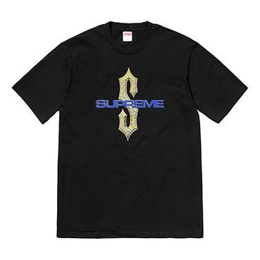 Supreme SS18 Diamonds Tee Black Diamond Printing Short Sleeve Unisex SUP-SS18-0087