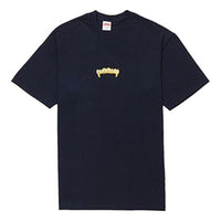 Supreme SS19 Fronts Tee Navy Round Neck Pullover Short Sleeve Unisex Navy Blue SUP-SS19-274