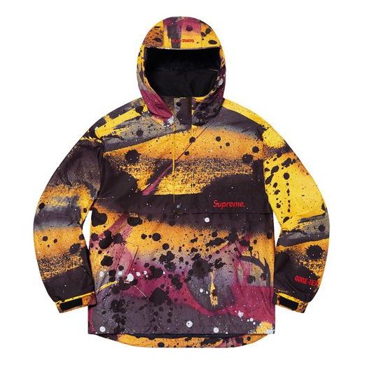 Supreme SS20 Week 1 GORE-TEX Anorak waterproof Splash Ink Half Zipper Interchange Jacket Unisex Yellow SUP-SS20-031