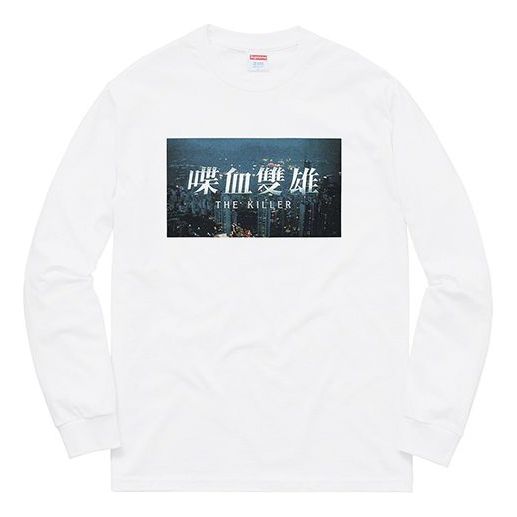 Supreme FW18 The Killer L/S Tee White Bloody Twins Chow Yun Fat Printing Long Sleeves Unisex SUP-FW18-676