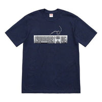 Supreme SS19 Keyboard Tee Navy Pattern Short Sleeve Unisex Navy Blue SUP-SS19-734