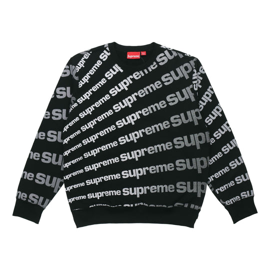 Supreme SS20 Week 1 Radial Crewneck Logo Full Print Round Neck Unisex Black SUP-SS20-097