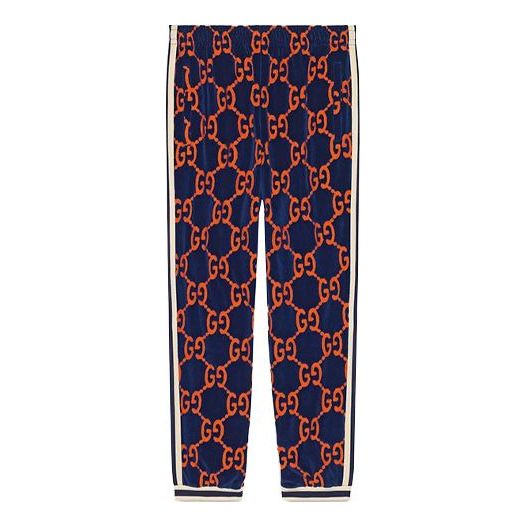 Men's Gucci Athleisure Casual Sports Long Pants/Trousers Blue Orange 522960-X9T39-4438