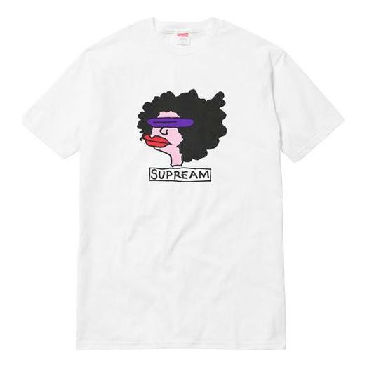 Supreme FW17 Gonz Tee White Sausage Mouth Cartoon Short Sleeve Unisex SS18-0271