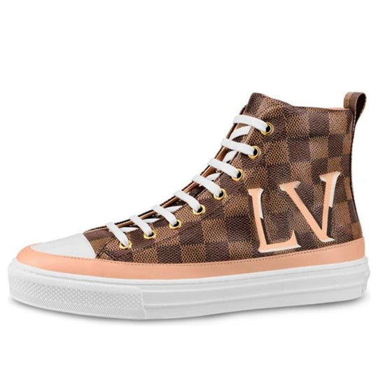 (WMNS) LOUIS VUITTON LV Stellar Damier High-Top Sports Shoes Brown 1A5NAD