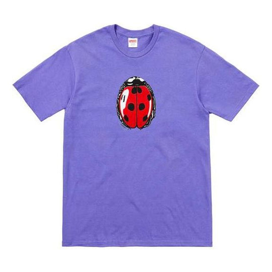 Supreme SS18 Ladybug Tee Light Purple Printing Short Sleeve Unisex SS18-0178