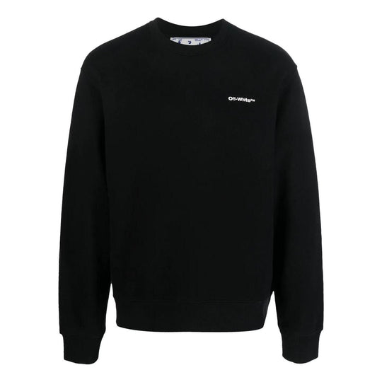 Men's Off-White SS22 Back Logo Printing Round Neck Long Sleeves Black OMBA057F22FLE0111001