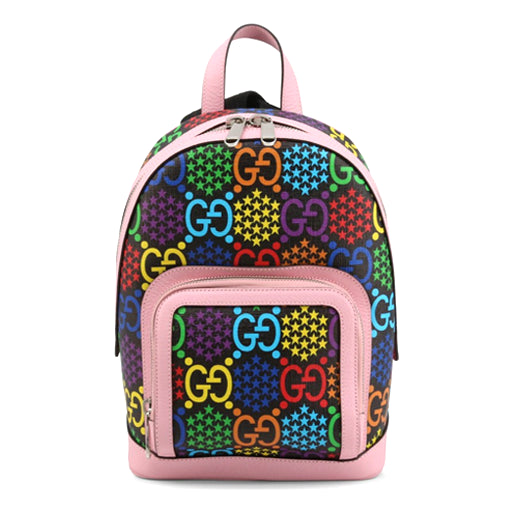 (WMNS) Gucci Psychedelic Multi-Color Logo Canvas schoolbag Backpack Pink / Multi-Color 601296-HPUEN-1191