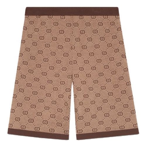 Gucci Men s Gg Alphabet Printed Retro Shorts Camel 572638-XKAKV-2094