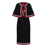 (WMNS) Gucci Stretch Dress With Cape 'Black Red' 605997-XJBY0-1004