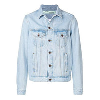 Off-White Logo Printing Denim Jacket Light Blue OMYE019S193860167188