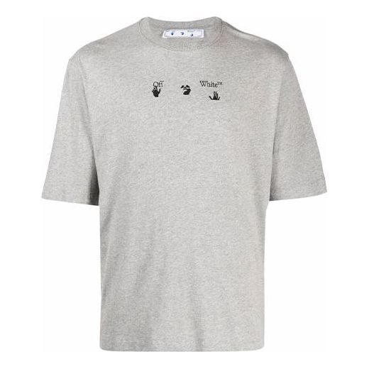 Off-White FW21 Arrow Logo Printing Round Neck Short Sleeve Ordinary Version Gray OMAA119F21JER0220810