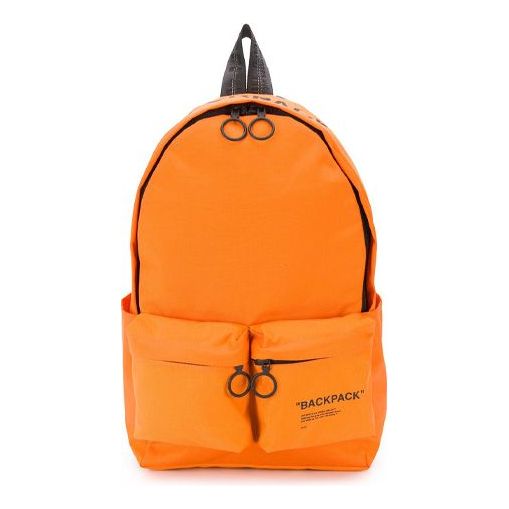 Off-White 20 Slogan Alphabet Printing Industrial Style Multiple Pockets Backpack Schoolbag Orange OMNB003R205210381910