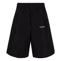 Off-White Solid Color Logo Sports Shorts Black OMCL002C99FAB0011010