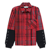 Off-White Jersey Sleeve Checked Shirt 'Red Black' OMGA083E19E230102010