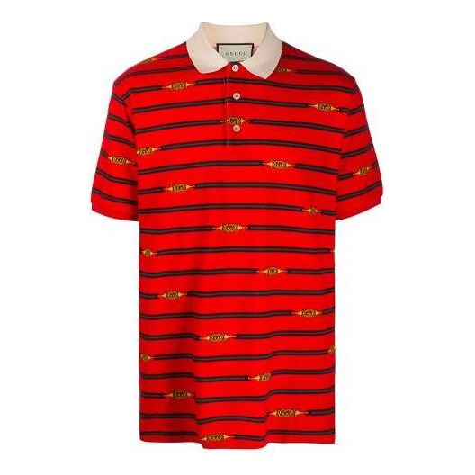 Gucci Horsebit Striped Polo Shirt 'Red' 615739-XJCGW-6159