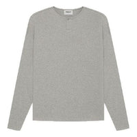 Fear of God Essentials SS21 Thermal Henley Long Sleeve Dark Heather Oatmeal FOG-SS21-620