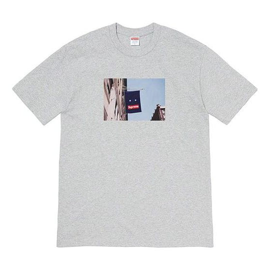 Supreme FW19 Week 1 Banner Tee Short Sleeve Unisex Gray SUP-FW19-001