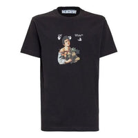 Off-White SS21 Cartoon Printing Round Neck Short Sleeve Version Black OMAA027S21JER0111001