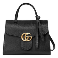 (WMNS) Gucci Cowhide GG Marmont Logo Single-Shoulder Bag Black 442622-A7M0T-1000