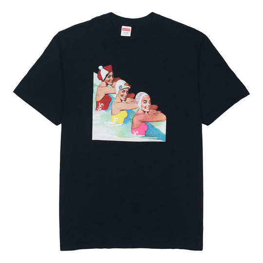 Supreme SS18 Swimmers Tee Black Printing Short Sleeve Unisex SUP-SS18-496