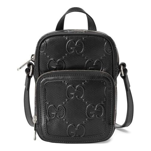 (WMNS) Gucci Logo PatternPrint SingleShoulderBag Black 658553-1W3AN-1000