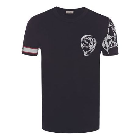 Men's Alexander McQueen Short Sleeve Black 599566QOZ690901