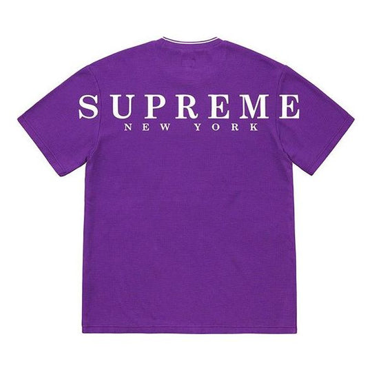 Supreme SS19 Stripe Rib Waffle Top Short Sleeve Unisex Purple SUP-SS19-10279