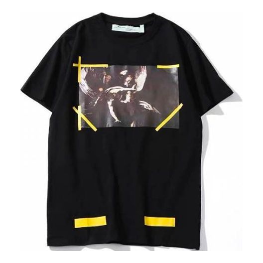 Off-White Virgil Abloh Printing Short Sleeve Version Black OMAA002G20JER0031099