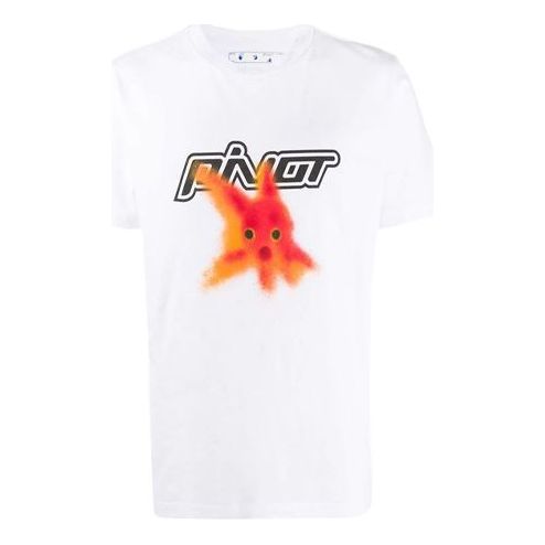 Off-White FW20 Pivot Goldfish Print Short Sleeve OMAA027E20JER0180125