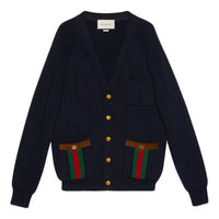 Gucci Ribbon Knitted Wool-Blend Cardigan For Men Black 626349-XKBFJ-4330